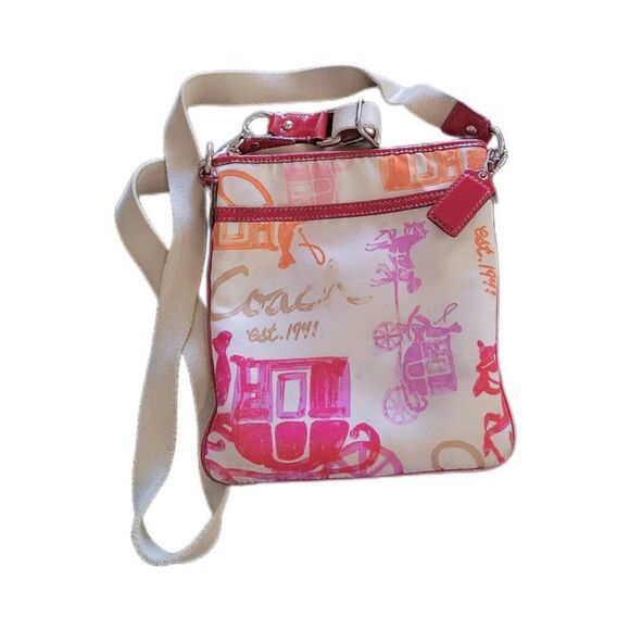 COACH1941 Nylon Multi-Print Small Shouldsr/Messenger Bag Purse - Picture 2 of 7